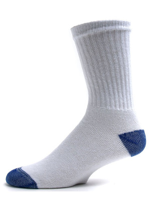 American Made Women's Blue Heel and Toe Crew Socks - 3 Pairs