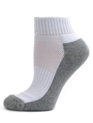 Running Mate Women's Quarter Socks - 3 Pairs - White and Gray