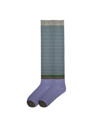 K. Bell Women's Vintage Stripe Over the Knee Socks - Blue and Green