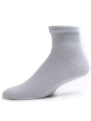 Sole Pleasers Men's King Size White Diabetic Quarter Socks - 3 Pairs