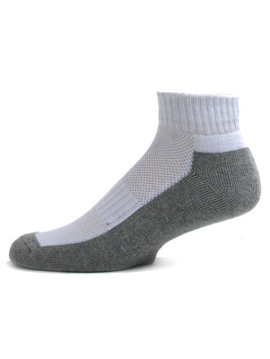 Running Mate Men's Quarter Socks - 3 Pairs - White and Gray