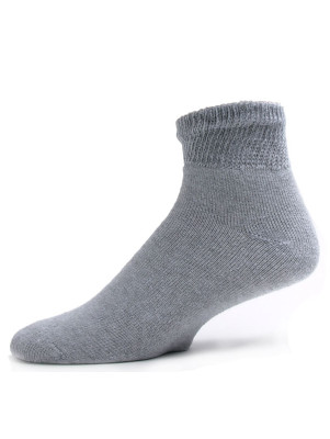 Sole Pleasers Men's King Size Grey Diabetic Quarter Socks - 3 Pairs