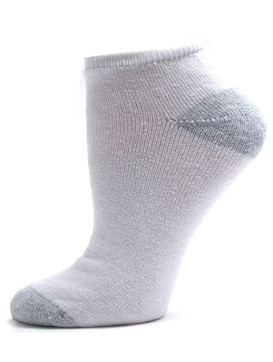 American Made Women's Gray Heel and Toe Low Cut Socks - 3 Pairs
