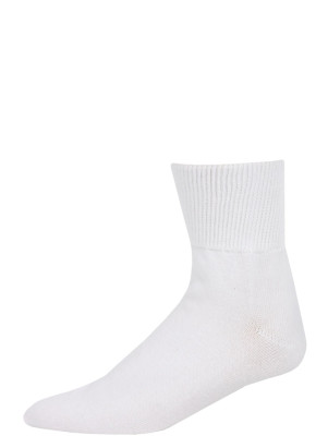 Extra Wide Men's Athletic Quarter Socks - 1 Pair - White