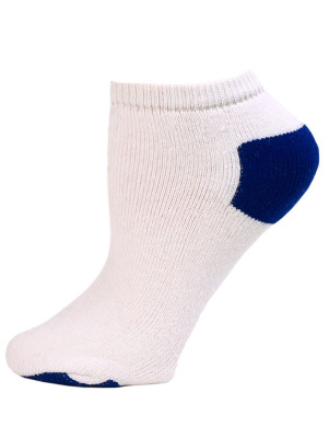Excell Women's Full Cushion Socks - 3 Pairs - White and Royal Blue