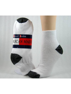 Women's Quarter Socks -- Black Heel and Toe - 3 Pairs