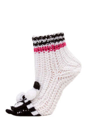 Yelete Cozy Animal Slipper Socks - 1 Pair - White