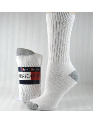 American Made Women's Grey Heel and Toe Crew Socks-Grey Heel And Toe - 3 Pairs