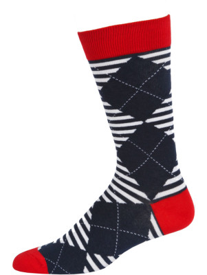 Fine Fit Men's Fancy Pattern Dress Socks - 1 Pair