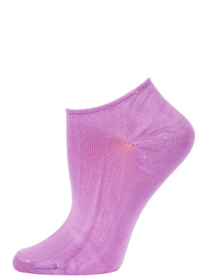 Chatties Women's Solid Color Microfiber No Show Socks - 1 Pair - Liliac Purple