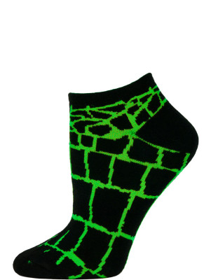 Wild Thing Women's Animal Print No Show Socks - 1 Pair - Black/Green Snake