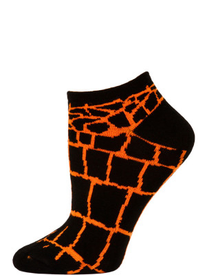 Wild Thing Women's Animal Print No Show Socks - 1 Pair - Black/Orange Snake