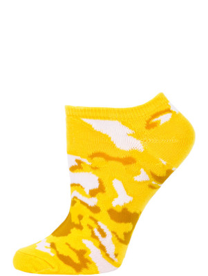 Chatties Women's Camo Print No Show Socks - 1 Pair - Yellow