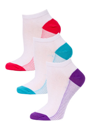NYC Underground Women's No Show Socks - 3 Pairs - Purple/Blue/Pink -1