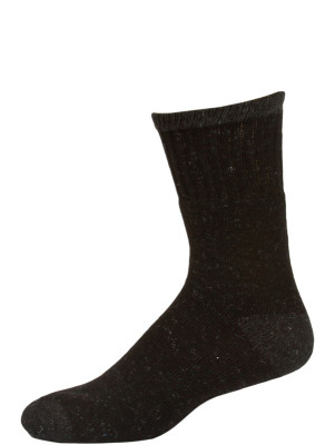 Work Wear Men's Crew Socks - 1 Pair - Black with Grey