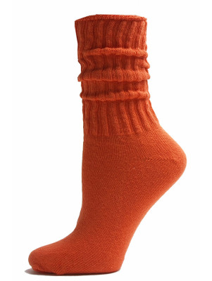 Orange Cotton Slouch Socks - 1 Pair