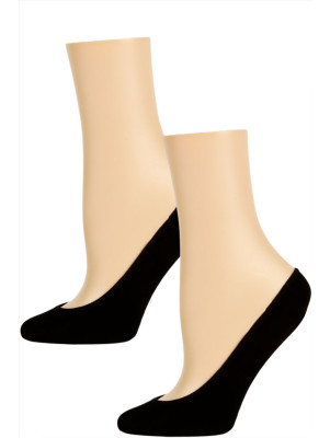 Steve Madden Solid Color Microfiber Footie Liner Socks - 2 Pairs - Black