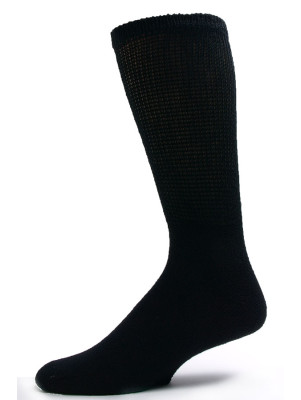 Sole Pleasers Men's Black King Size Diabetic Crew Socks - 3 Pairs