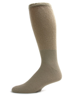 Sole Pleasers Men's Tan King Size Diabetic Crew Socks - 3 Pairs
