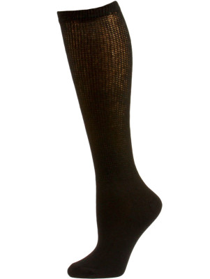 Sole Pleasers Women's Black Diabetic Over the Calf Socks - 3 Pairs