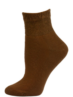 Sole Pleasers Women's Brown Diabetic Quarter Socks - 3 Pairs