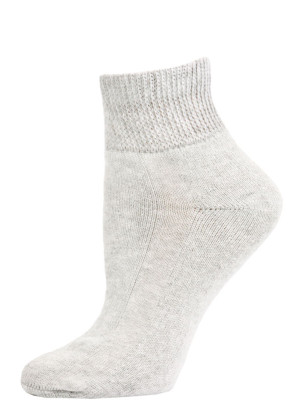 Sole Pleasers Women's Grey Diabetic Quarter Socks - 3 Pairs