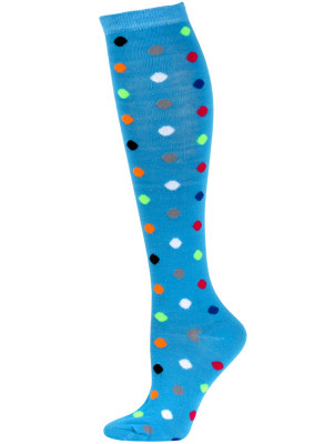 Julietta Women's Bright Polka Dot Knee Socks - 1 Pair - Blue Multi