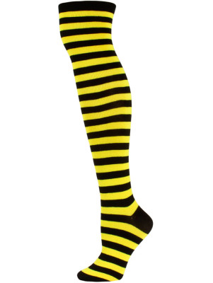 Julietta Women's Striped Over the Knee Socks - 1 Pair - Yellow/Black