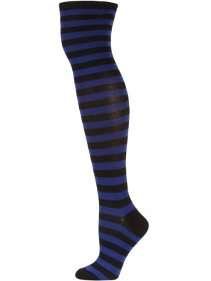 Julietta Women's Striped Over the Knee Socks - 1 Pair - Dark Blue/Black