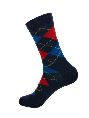 Fine Fit Men's Bold Argyle Dress Socks - 1 Pair - Blue Multi