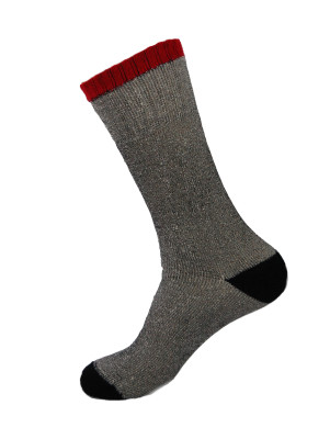 Ruggeds Men's Insulated Thermal Socks with Red Stripe - 2 Pairs