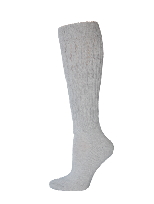 Extra Long Extra Heavy Grey Slouch Socks Made in USA - 1 Pair