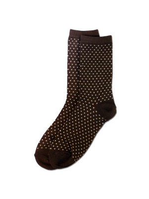 K. Bell Women's Pindot Crew Socks - Chestnut Brown