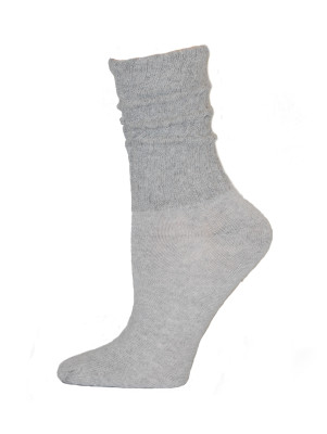 Gray Cotton Slouch Socks - 1 Pair