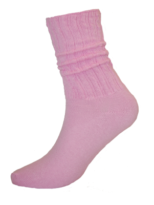 Light Pink Cotton Slouch Socks - 1 Pair