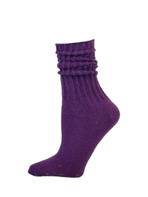 Purple Cotton Slouch Socks - 1 Pair
