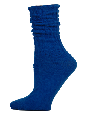 Royal Blue Cotton Slouch Socks - 1 Pair
