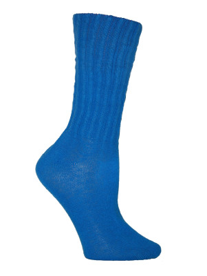 Sapphire Blue Cotton Slouch Socks - 1 Pair