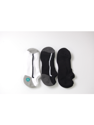 Running Mate Men's Striped Socks - 3 Pairs - Assorted (White, Black)