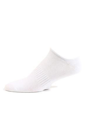 Fine Fit Men's No Show Cotton Socks - 3 Pairs - White