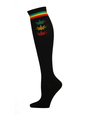 Julietta Rasta Black Stripe Over the Knee Socks - 1 Pair 